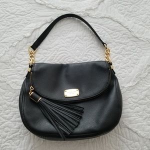 Michael Kors Black Leather Convertible Handbag